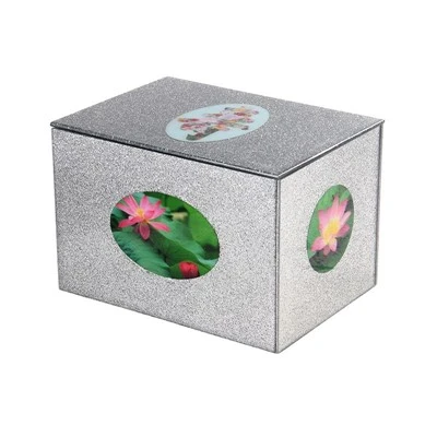 Caja de urna de ataúd de plata estándar